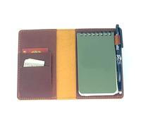 JJNUSA Lederbezug Kompatibel mit Rite in the Rain Spiral Notebooks 7,6 x 12,7 cm Distressed Echtlederbezug für gebundene Notizbuchbezüge A7 3"x 5", Brown