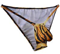 JJPOUCH Herren-Bikini, Tanga, Unterwäsche, Tiger, JJP1009, Brauner Tiger, S-M