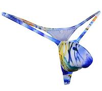 JJPOUCH Herren Tangas G-Strings Bulge Pouch T-back Unterwäsche JJP1024, blau, S/M