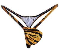 JJPOUCH JJP1008 Herren G-String Tanga mit T-Back Bikini Tiger, Brauner Tiger, L-XL