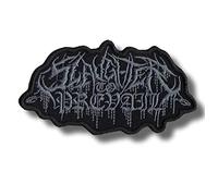 JJTEXTIX Aufnäher 'Slaughter to Prevail', Grau-Schwarz, Rund, 8-10 cm, Mittel, Textil, Aufbügeln, Gotisch, 1 Stück