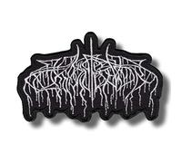 JJTEXTIX Wölfe im Thron, bestickt, zum Aufbügeln - 1 Stück - Mittel - Schwarz - Moderner Tier-Aufnäher