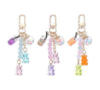 JJUNW 3 Stück Schlüsselanhänger Bär, Süße Bärtasche Anhänger Harz Glücksbringer Bär Keychain Geschenke für Lieblingsmensch Frauen Männer Kinder Geburtstag Schlüsselring