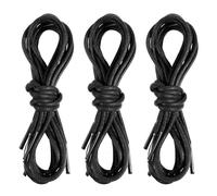 JJUNW 3Paar Business Schnürsenkel, Runde Gewachste Schuhbänder, Senkel 90cm Wasserabweisend und Sehr Reißfest Dünne Shoelaces für Damen & Herren Lederschuhe Herenschuhe Anzugschuhe Halbschuhe(Schwarz)