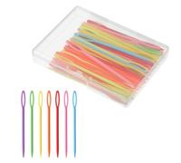 JJUNW 50 Stück Kunststoff-Nähnadeln, Faden und Kordeln mit großem Auge, Sticknadeln und Sicherheitsnadeln für Bastelarbeiten (7 cm)