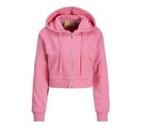 JJXX Damen JXALFA REG LS Every Zip Hood SWT SN Sweatshirt-Jacke, Morning Glory/Print:Carmine Rose Logo, M