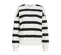 JJXX Damen JXELLA RLX Stripe LS Crew SWT SN Sweatshirt, Black/Stripes:Vanilla Ice, 36
