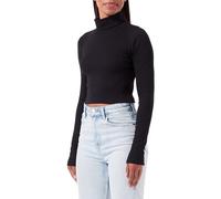 JJXX Damen JXFAN STR LS Crop Rib Tee JRS NOOS Top, Black, L