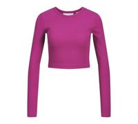 JJXX Damen JXFELINE STR LS Rib Tee JRS NOOS Langarmshirt, Fuchsia Red, Small
