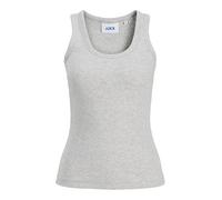 JJXX Damen Jxfrida Sl U-Neck Top JRS Noos, Light Grey Melange, S
