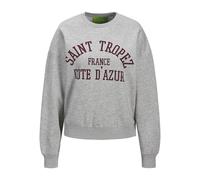 JJXX Oversized Sweatshirt mit Label-Print Modell 'MERLE' in Hellgrau Melange, Größe S