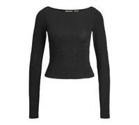 JJXX Damen Jxsigga STR Glitter Boatneck Ls Top JRS Langarmshirt, Black, Large