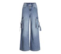 JJXX Damen JXTOKYO Wide Cargo MW Jeans DNM Jeanshose, Light Blue Denim, 29 W/32 L