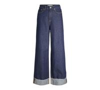 JJXX Damen JXTOKYO Wide FOLD UP HW Jeans R6055 DNM Jeanshose, Dark Blue Denim, 27W / 32L