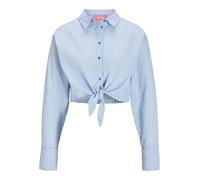 JJXX Damen JXWINDY Seersucker LS Knot Shirt WVN SN Hemd, Little Boy Blue/Detail:Striped, X-Large
