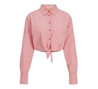 JJXX Damen JXWINDY Seersucker LS Knot Shirt WVN SN Hemd, Racing Red/Detail:Striped, Small