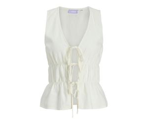 JJXX - JXALMIRA LINEN BLEND TIE SL TOP WVN LN Blanc de Blanc - Gr. - L