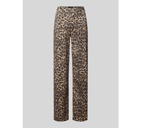 JJXX Wide Leg Hose mit Leo-Muster Modell 'SARAH TOKYO' in Sand, Größe M/32