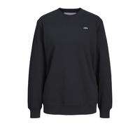 JACK & JONES Damen Jxabbie Ls Rel Every Brush Crew Noos Sweatshirt, Black/Print:white Jjxx Logo, L EU