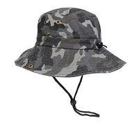 JK Home Boonie-Hut aus gewaschener Baumwolle, Outdoor-Denim, breite Krempe, Sonnenschutz, Camouflage-Hüte, klassische Busch-Dschungel-Safari-Kappe für Angeln, Jagd, Camping, camo grey, Einheitsgröße