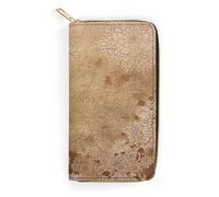 JKLQWH Damen-Geldbörse, goldenes Blumendesign, lang, schmal, Kartenhalter, minimalistisch, Münzgeldbörse, Reißverschluss, Clutch, Geldbörsen für Münzgeldbörse, goldenes Blumenmuster, 19,7 x 10,5 cm,