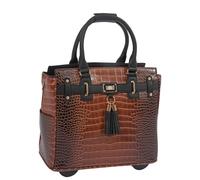 JKM and Company Rolltasche für Computer, iPad, Laptop, Tablet, Aktentasche, Tragetasche, Manhattan (Braun/Schwarz), 15.5' High x 10' Width/Depth x 16' Long, Laptoptasche mit Rollen