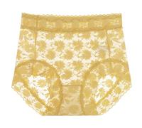 JKXFYLP Slips Damen Spitze Unterwäsche Für Mädchen, Maulbeerseide, Große Größe High Waist Slip 3-Packungen-F-XL 70-80Kg