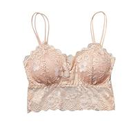 JLGY Spitzentop Damen Bralettes Bustier Spitze BH Cami Crop Tops Sommertop mit Gepolstert Blusentop Cropped Oberteil Spaghettiträger Partyshirt Ärmellose Trägertop