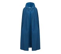 JLTPH Damen Herbst Winter Maxi Lose Umhang mit Kapuze Mantel Poncho Kap Strickpulli Longstrickjacke Trenchcoat Outwear (XL, Blau)