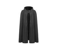 JLTPH Damen Herbst Winter Maxi Lose Umhang mit Kapuze Mantel Poncho Kap Strickpulli Longstrickjacke Trenchcoat Outwear (XL, Schwarz - kurz)