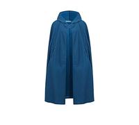 JLTPH Damen Herbst Winter Maxi Lose Umhang mit Kapuze Mantel Poncho Kap Strickpulli Longstrickjacke Trenchcoat Outwear (M, Blau - kurz)