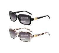 JM Klassische Bifokale Sonnenbrille Lesebrille Quadratischer Stilvoller Farbverlauf Sonnenbrillen-Leser für Frauen +2.25 Alle Schwarz & Grau Schildkröte