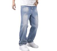 JMIERR Herren Baggy Jeans Weite Jeanshose Blau Y2K Denim Streetwear Raw Jogginghose Loose Fit Männer Hip Hop Jeanspants 3XL