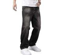 JMIERR Herren Baggy Jeans Weite Jeanshose Dunkelgrau Y2K Denim Streetwear Raw Jogginghose Loose Fit Männer Hip Hop Jeanspants 3XL