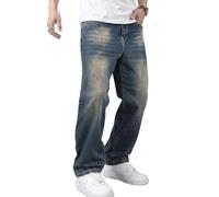 JMIERR Herren Baggy Jeans Weite Jeanshose Haze Blau Y2K Denim Streetwear Raw Jogginghose Loose Fit Männer Hip Hop Jeanspants 3XL