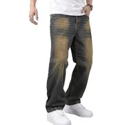 JMIERR Herren Baggy Jeans Weite Jeanshose Schmutziges Blau Y2K Denim Streetwear Raw Jogginghose Loose Fit Männer Hip Hop Jeanspants 3XL