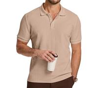 JMIERR Herren Poloshirt Kurzarm Casual Sommer Textured Polo | Regular Fit Poloshirts für Herren,Old money style Polohemd,Stretch Strickpolo Regular Fit,Atmungsaktiv,Maschinenwaschbar