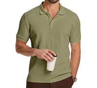 JMIERR Herren Poloshirt Kurzarm Casual Sommer Textured Polo | Regular Fit Poloshirts für Herren,Old money style Polohemd,Stretch Strickpolo Regular Fit,Atmungsaktiv,Maschinenwaschbar