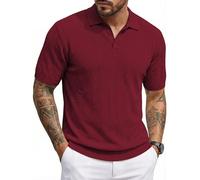 JMIERR Poloshirt Herren Kurzarm Strickpolo Tshirt Sommer Business Casual Polo Herren Regular Fit Gestrickt Polohemd Männer Golf T-Shirt S-3XL