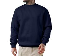 JMIERR Sweatshirt Herren Baumwolle Rundhals Hoodie Pullovers Winter Männer Soft Langarm Sweatshirts Loose Fit Blau XXL
