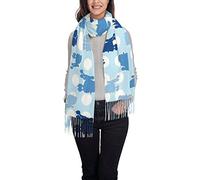 Jmorco Paar Papageien Olive Schals Für Frauen Leichte Schal Winter Warm Dicker Druck Schal Wrap, Blau Pudel gepunktet, One size