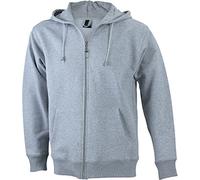 JN042-1 Men´s Hooded Jacke Sweatjacke Kapuze Sweatshirt, Farbe:grey heather;Herrengrößen:S S,Grey Heather