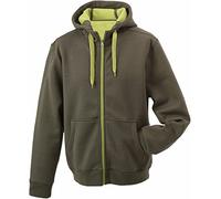 JN354-1 Ladies´ Doubleface Jacke Sweatjacke Kapuze Sweatshirt L,Olive-Lime (Light) Green