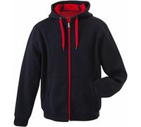 JN354-1 Ladies´ Doubleface Jacke Sweatjacke Kapuze Sweatshirt XL,navy-red