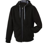 JN354-1 Ladies´ Doubleface Jacke Sweatjacke Kapuze Sweatshirt XXL,black-carbon