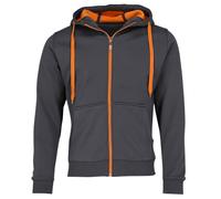 JN355 Men´s Doubleface Jacke Sweatjacke Kapuze Sweatshirt, Farbe:Carbon-Orange;Herrengrößen:L