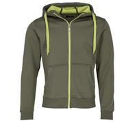 JN355 Men´s Doubleface Jacke Sweatjacke Kapuze Sweatshirt, Farbe:Olive-Lime (Light) Green;Herrengrößen:XL