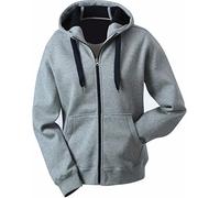 JN355 Men´s Doubleface Jacke Sweatjacke Kapuze Sweatshirt, Herrengrößen:S, Farbe:sportsgrey-navy