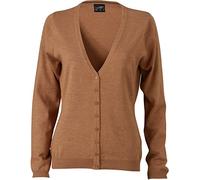 JN660 Damencardigan Strickjacke Damen Cardigan V-Neck S,Camel