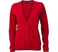 JN660 Damencardigan Strickjacke Damen Cardigan V-Neck XS,Red